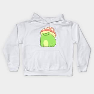 Cottagecore Frog With Toadstool Mushroom Hat Kids Hoodie